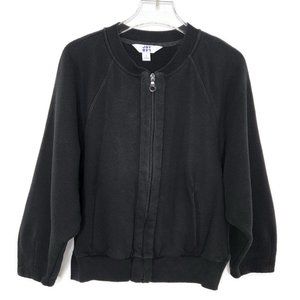 JoyLab Sweatshirt Jack Small Black Zip Front High Low Pockets Pockets